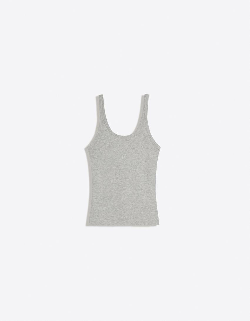 Rib vest top | Bershka UK