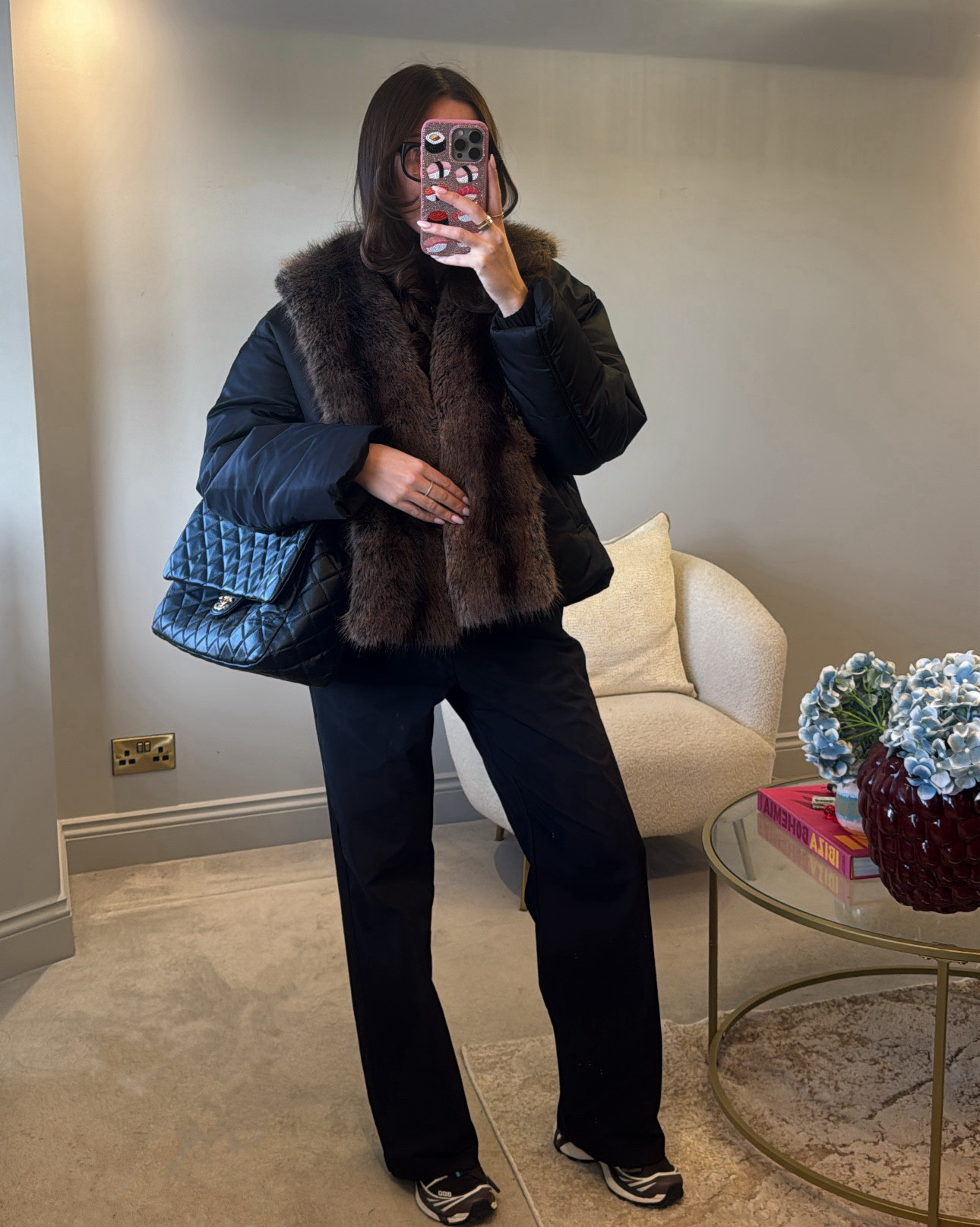 Bomber jacket. Faux fur jacket. Oversized bag. Tracksuit. Cosy outfit. Casual outfit. Trainers. Salomon. River Island. Arne  

#LTKspring #LTKstyletip #LTKuk