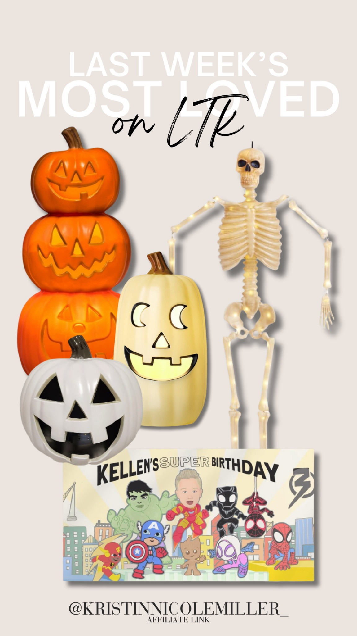 Last weeks most loved on ltk! 

Halloween, fall, birthday banner custom, Etsy, skeleton, jack o lantern pumpkins 

#LTKHome #LTKSeasonal #LTKFindsUnder100