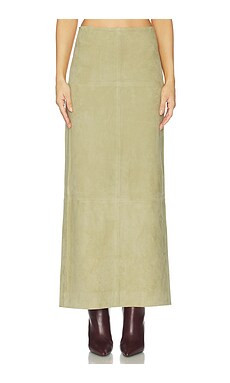 SRG Sonya Suede Skirt in Tan from Revolve.com | Revolve Clothing (Global)
