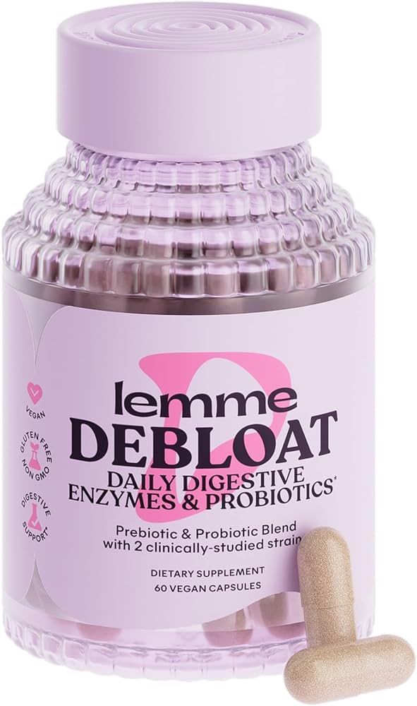 Lemme Debloat 3-in-1 Prebiotic, Probiotic & Digestive Enzymes for Bloating and Gas Relief - 2 Cli... | Amazon (US)