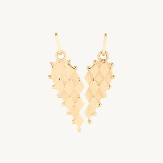 Lovestruck Split Heart Charm Set, Yellow Gold | Catbird