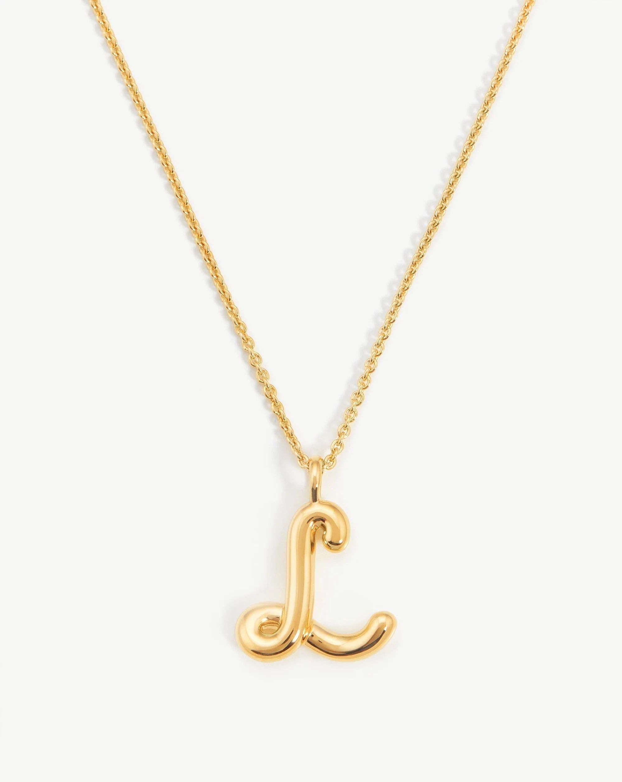 Curly Molten Initial Pendant Necklace - Initial L | Missoma