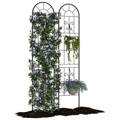 4 Pack Metal Garden Trellis 55x12 Inch, Wrought Iron Garden Fence, Decorative Plant Trellis for Climbing Plants, Perfect for Patio Lawn Backyard | Target