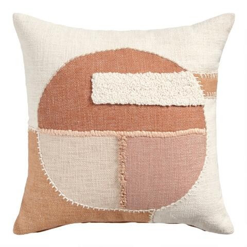 Rust and Blush Geo Circle Throw Pillow | World Market