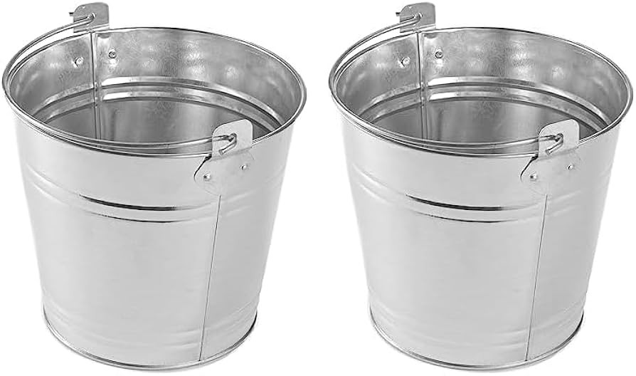 American Metalcraft PTUB87 Natural Galvanized Steel Pail with Handle, 1.16-Gallon, 8" Diameter, S... | Amazon (US)