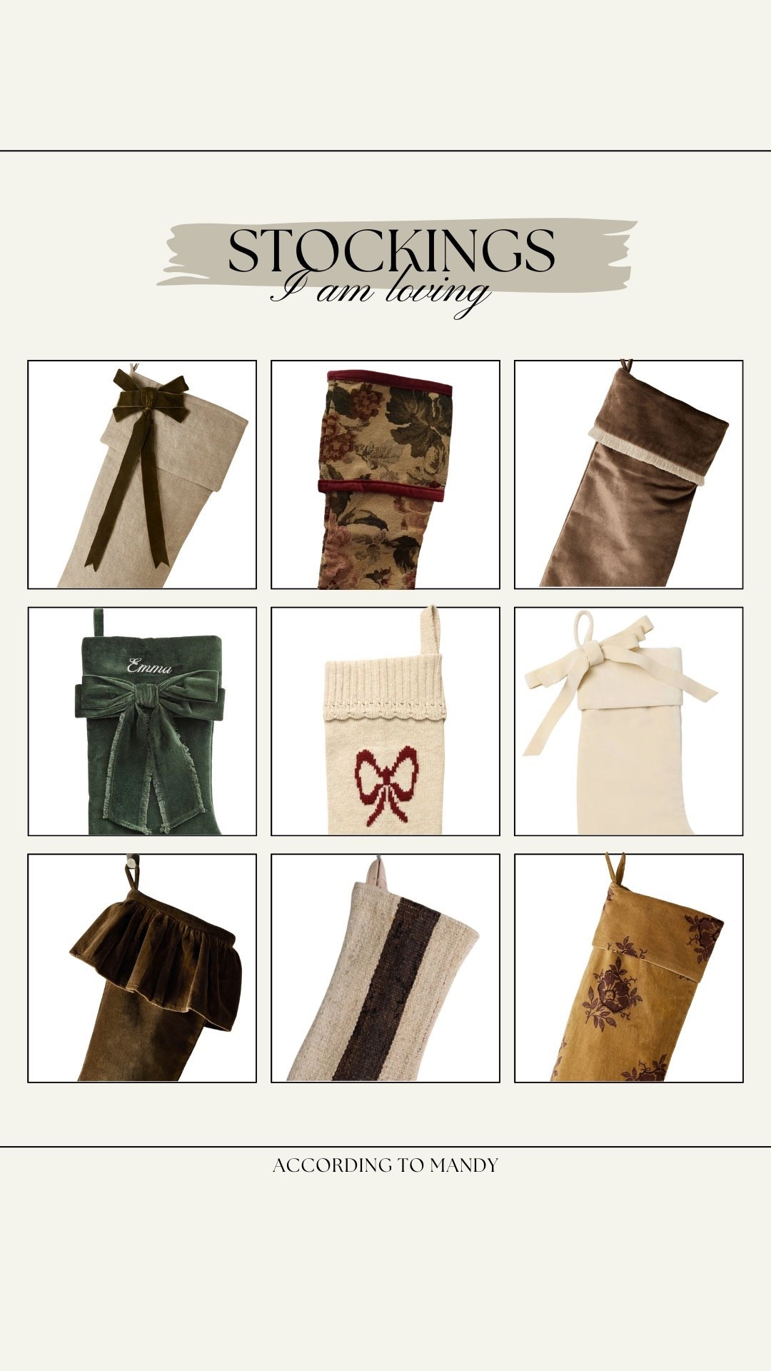 Stockings I am loving! 

christmas stockings, christmas decor, holiday decor, holiday stockings, vintage christmas decor, christmas finds

#LTKSeasonal #LTKStyleTip #LTKHoliday