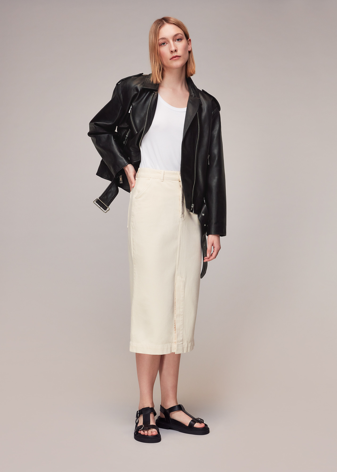 Whistles Women's Sophia Oversized Leather Biker | Whistles