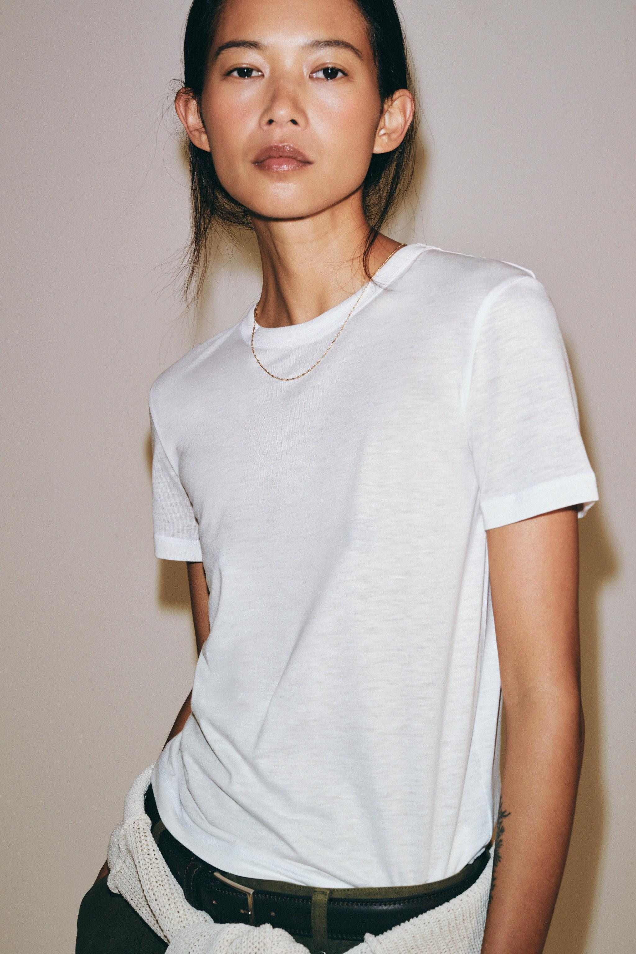 LYOCELL SHORT SLEEVE T-SHIRT | Zara US