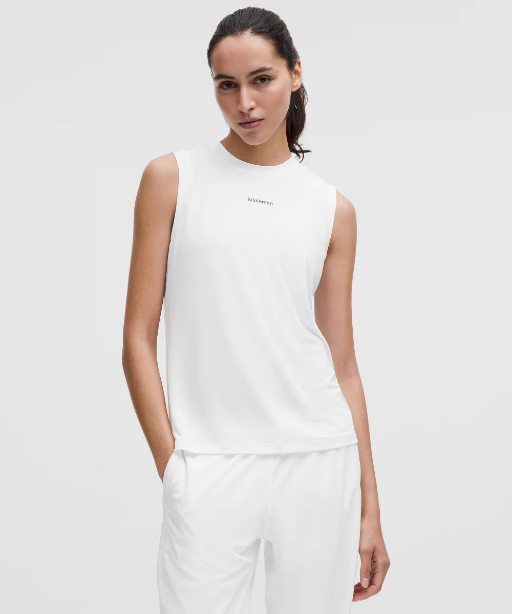 Jersey Training Muscle Tank Top Long   Wordmark | lululemon (AU)