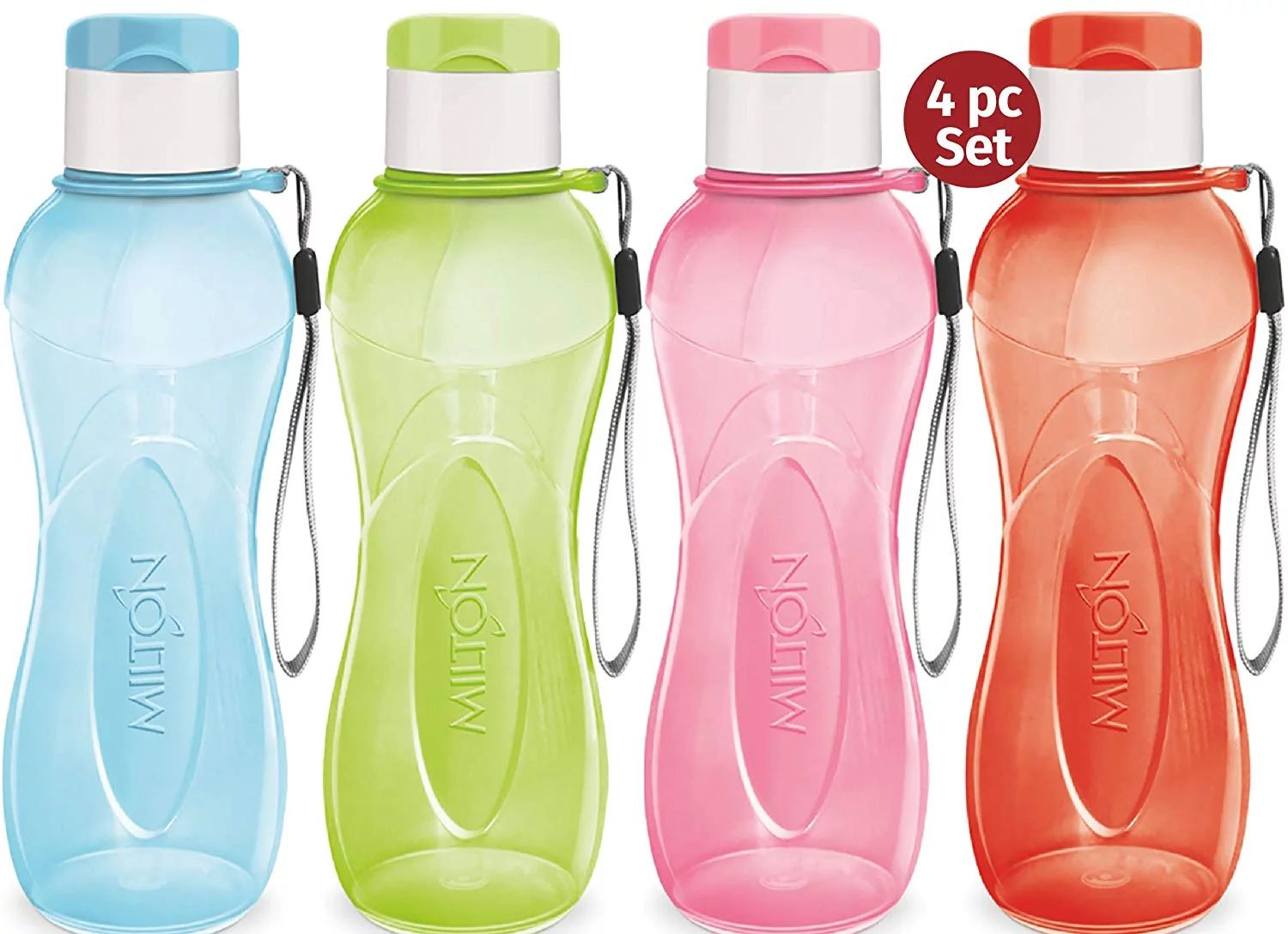 MILTON Sports Water Bottle Kids Reusable Leakproof 25 fl oz 4-Pack Plastic Wide Mouth Large Big D... | Walmart (US)