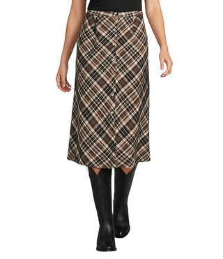 Coordinating Lawson Woven Plaid Print A-Line Midi Skirt | Dillard's