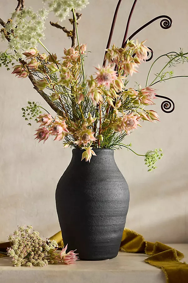Raven Terracotta Vase in Black, Size: Large at Terrain | Terrain