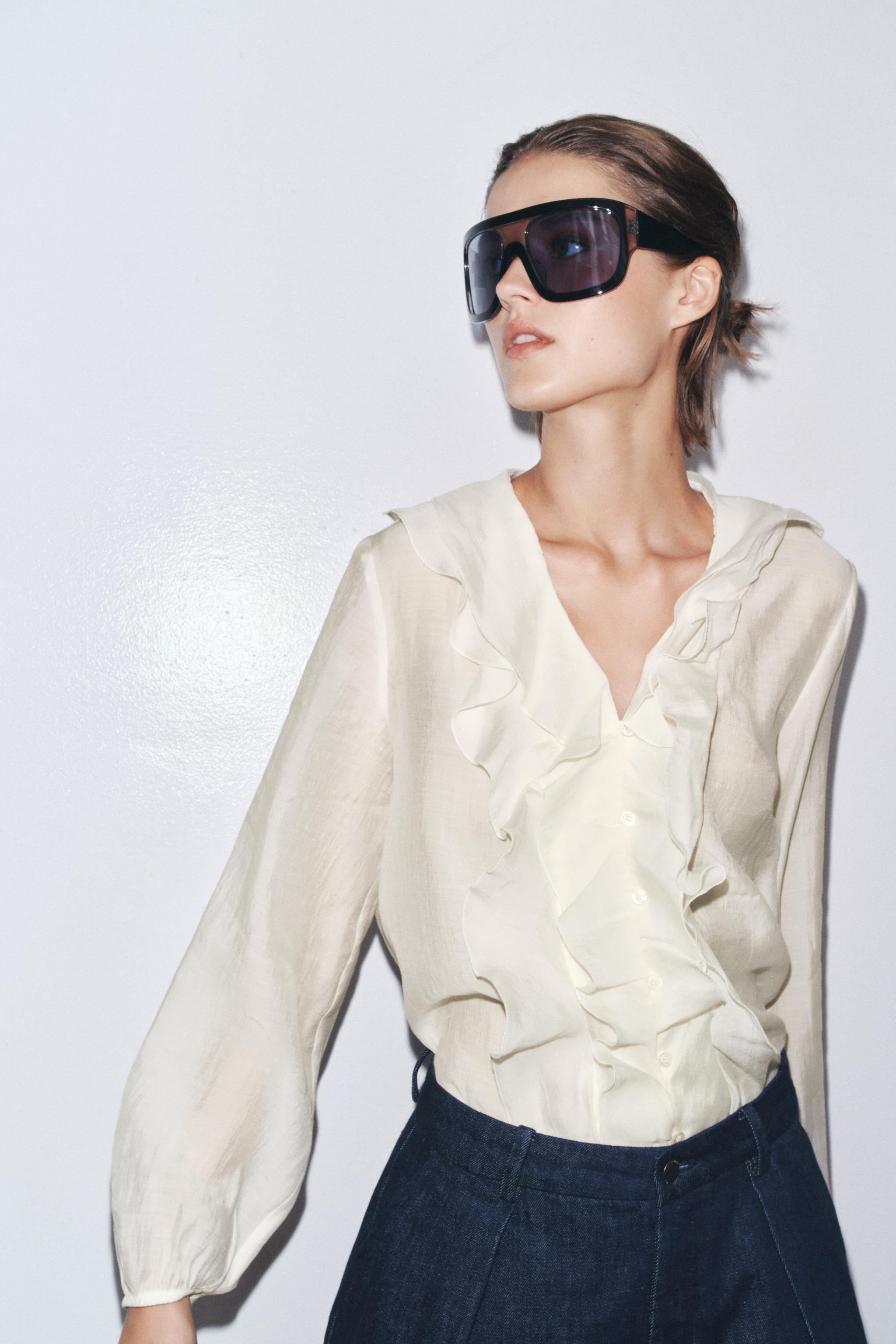ZW COLLECTION RUFFLED SHIRT | Zara US