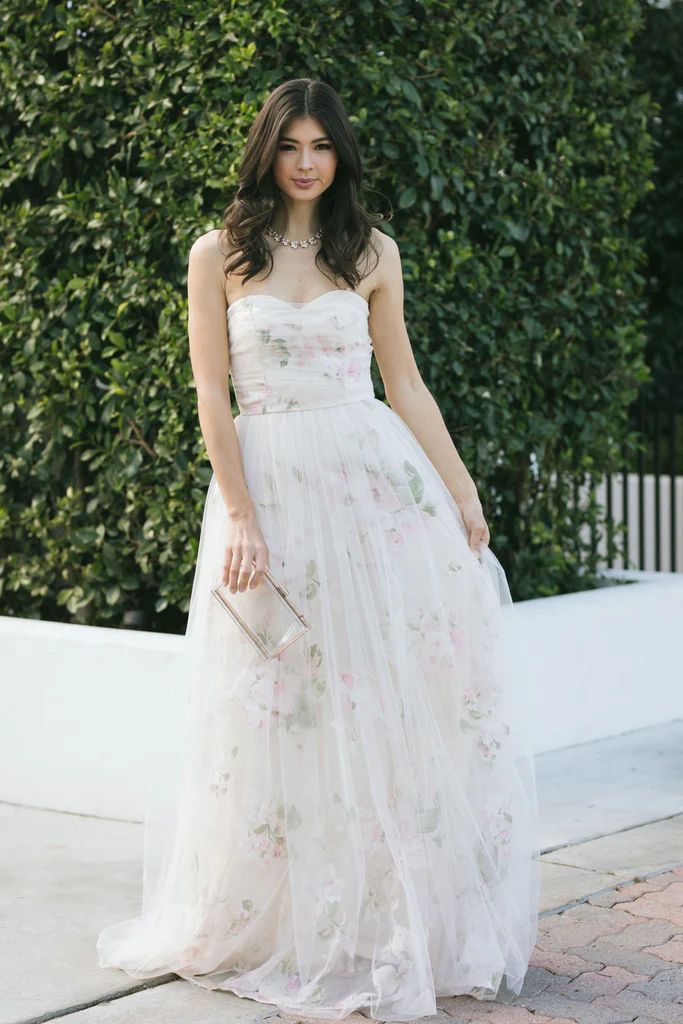 Ellen Floral Tulle Maxi Dress | Morning Lavender