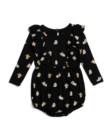 Toddler Girls Long Sleeve Boo Bubble Romper | TJ Maxx