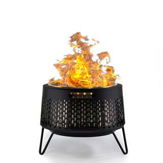 TIKI 20 in. Smokeless Wood Burning Huddle Fire Pit with Stand, Removable Ash Pan and Weather Resi... | The Home Depot