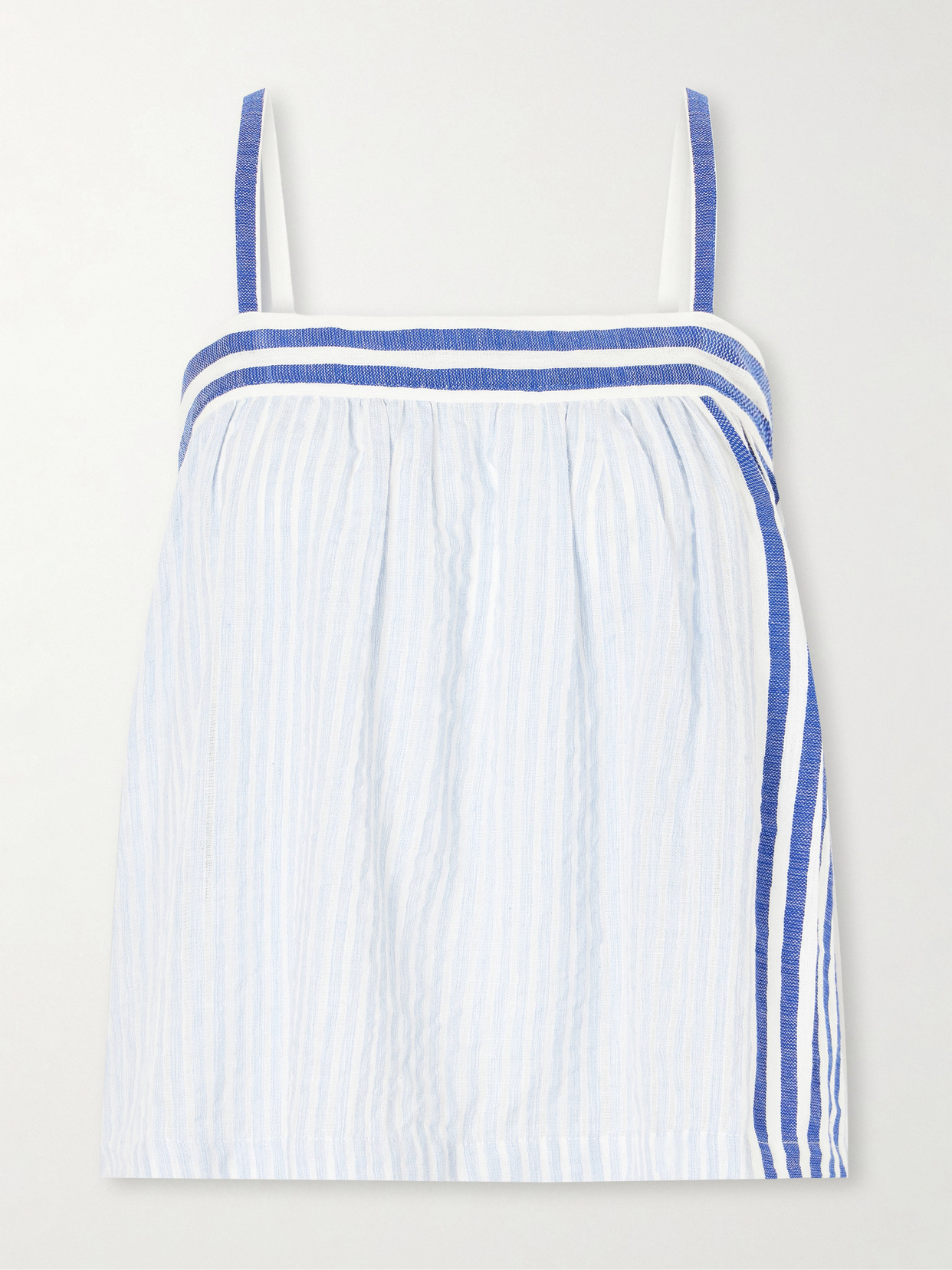 lemlem - Thea Cotton Tank Top - Blue | NET-A-PORTER (US)