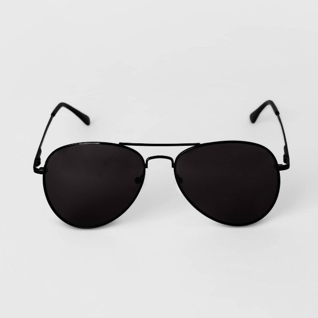 Men&#39;s Aviator Metal Sunglasses - Goodfellow &#38; Co&#8482; Black | Target