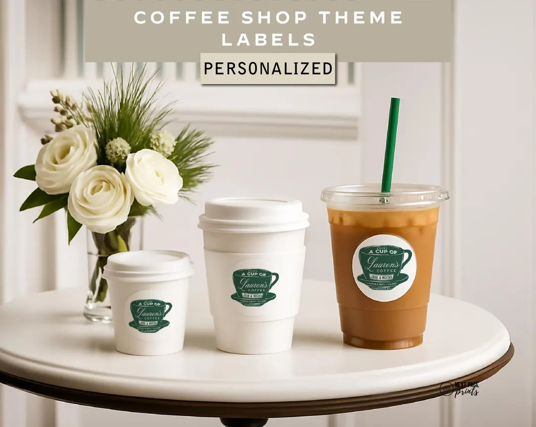 Luxury Coffee Cup Sticker, Ralph Coffee Bridal Shower Label, Green Ralph Coffee Theme, RL Polo Be... | Etsy (US)