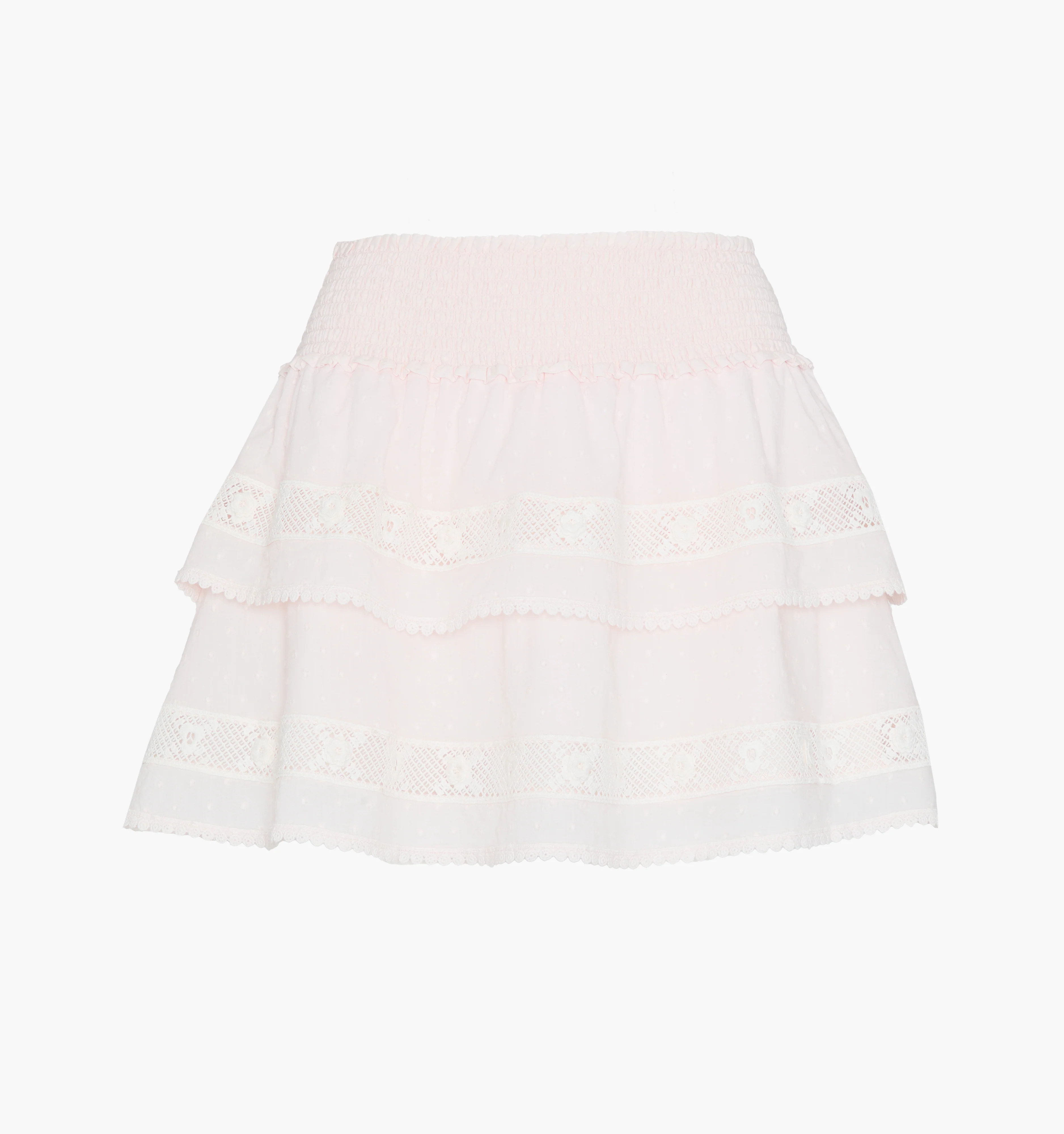 The Meena Skirt - Powder Pink Swiss Dot Powder Pink Swiss Dot / L | Hill House Home US