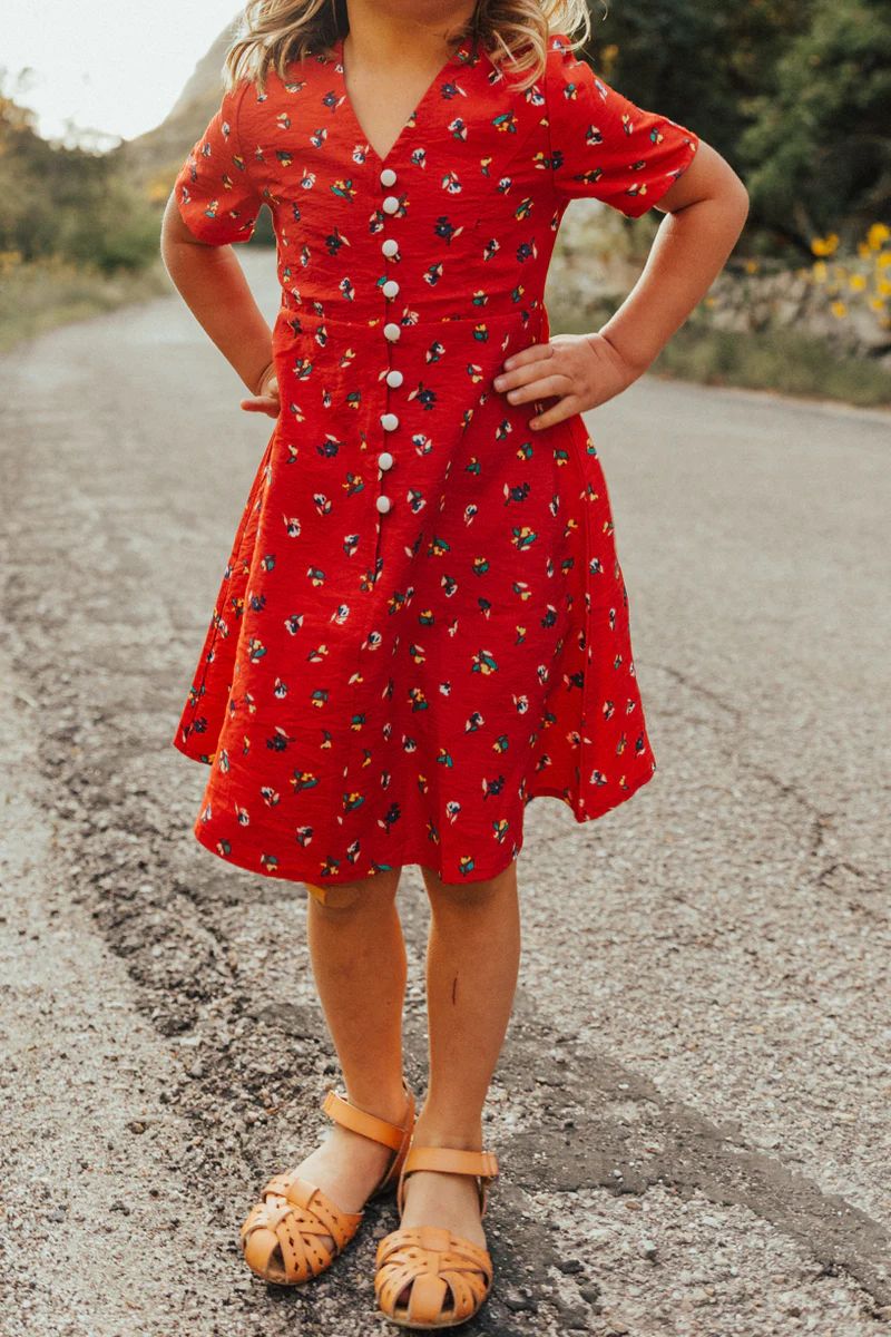 Mini Allie Floral Dress in Red | Ivy City Co