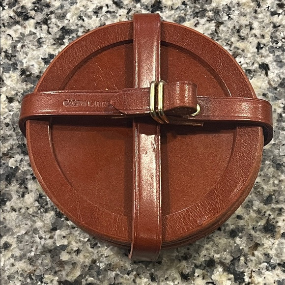 Ralph Lauren Leather Coaster Set of 4 brown Vintage | Poshmark