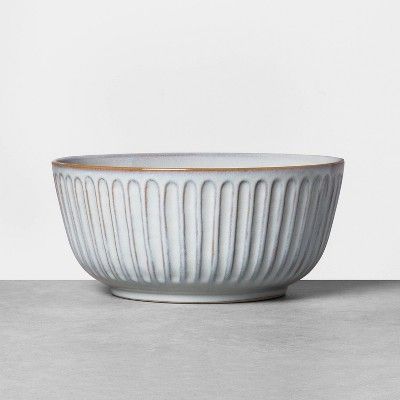 Stoneware Carving Footed Serve Bowl Blue - Hearth & Hand™ with Magnolia | Target