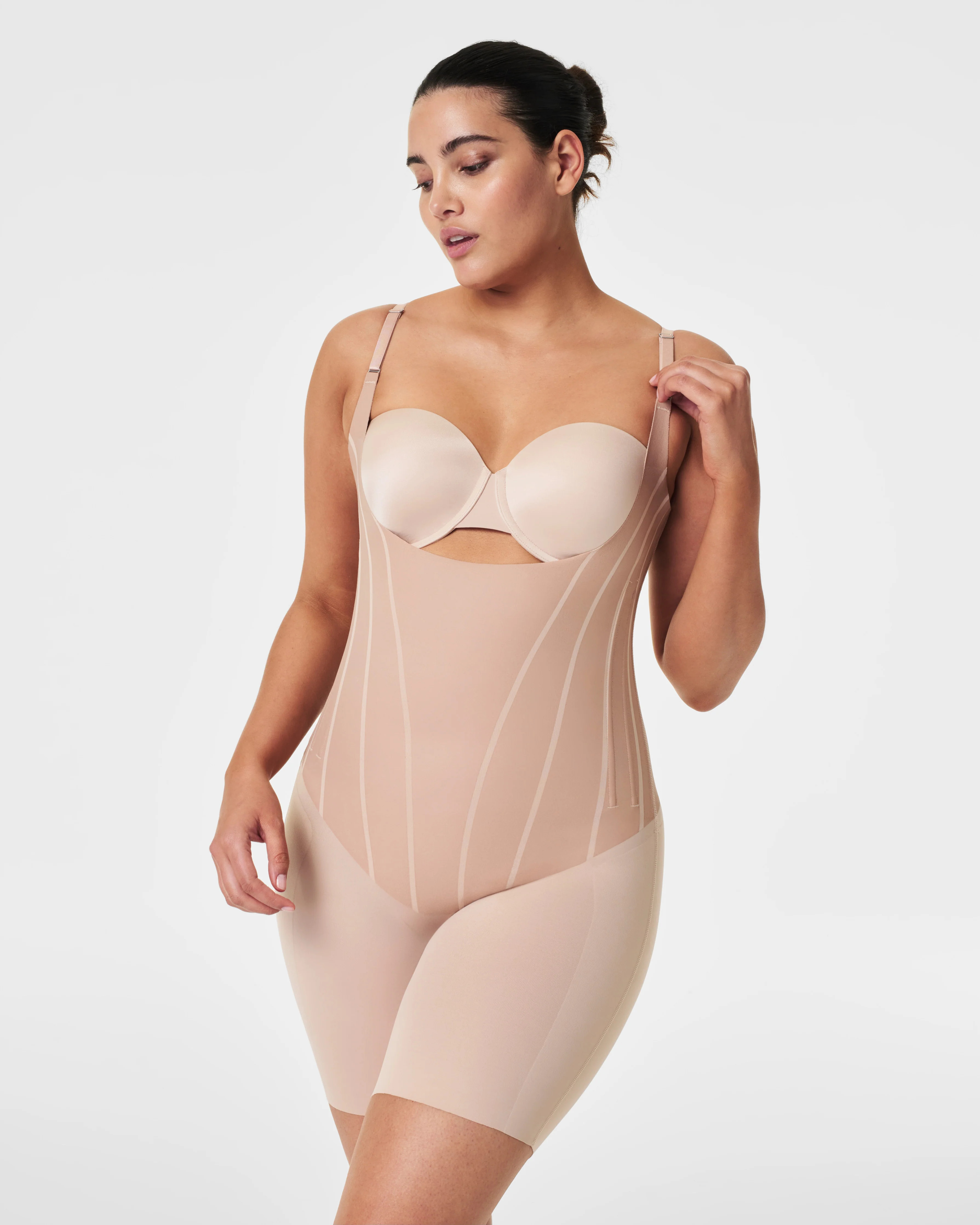 Open-Bust Mid-Thigh Bodysuit | Spanx