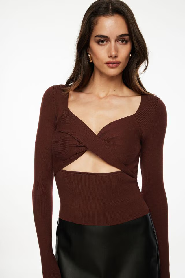 Twisted Cutout Sweater | Dynamite Clothing