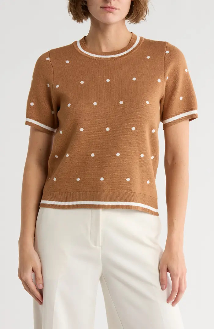 Adrianna Papell Short Sleeve Jacquard Sweater | Nordstromrack | Nordstrom Rack