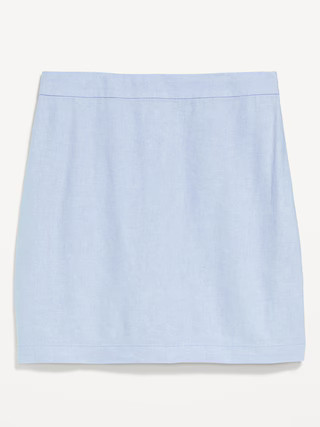 High-Waisted Linen-Blend Mini Skirt | Old Navy (US)