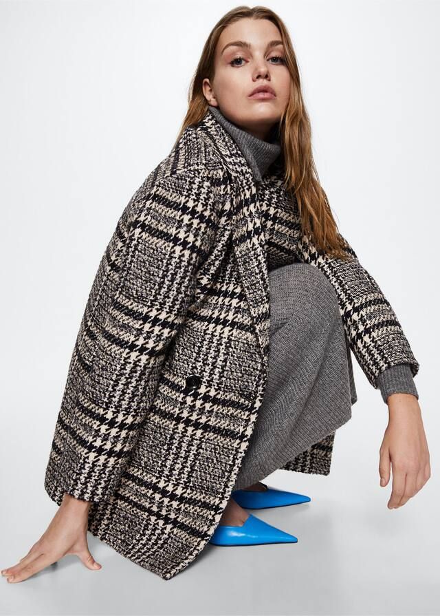 Checked tweed coat -  Women | Mango USA | MANGO (US)