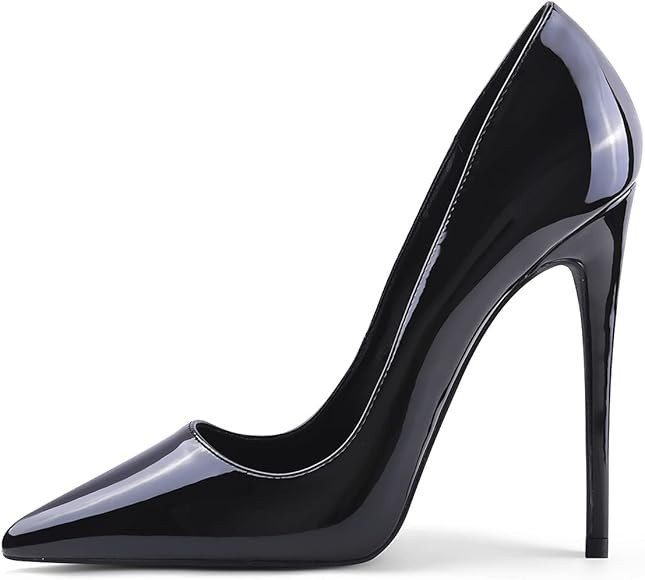 Zhabtuc Women's Stiletto High Heel Sexy Pointed Toe Slip On Court Shoes Party Prom Wedding Heels ... | Amazon (UK)