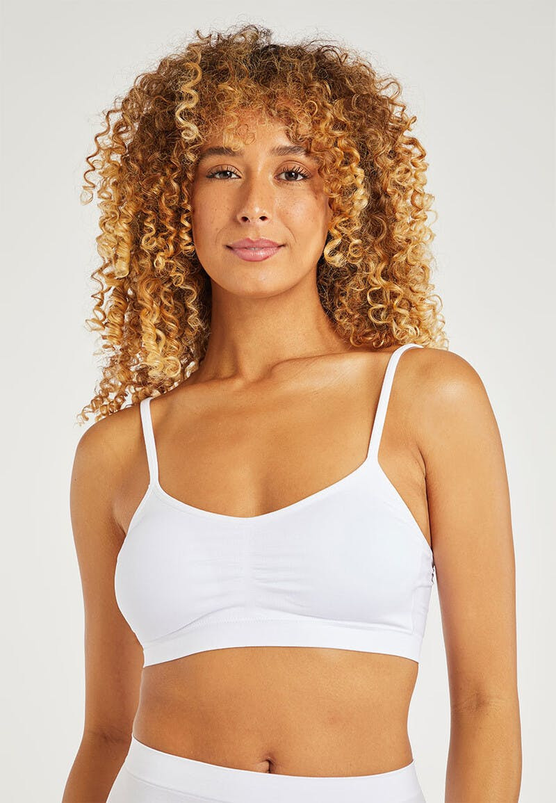 Womens White Seam Free Thin Strap Bra | Peacocks
