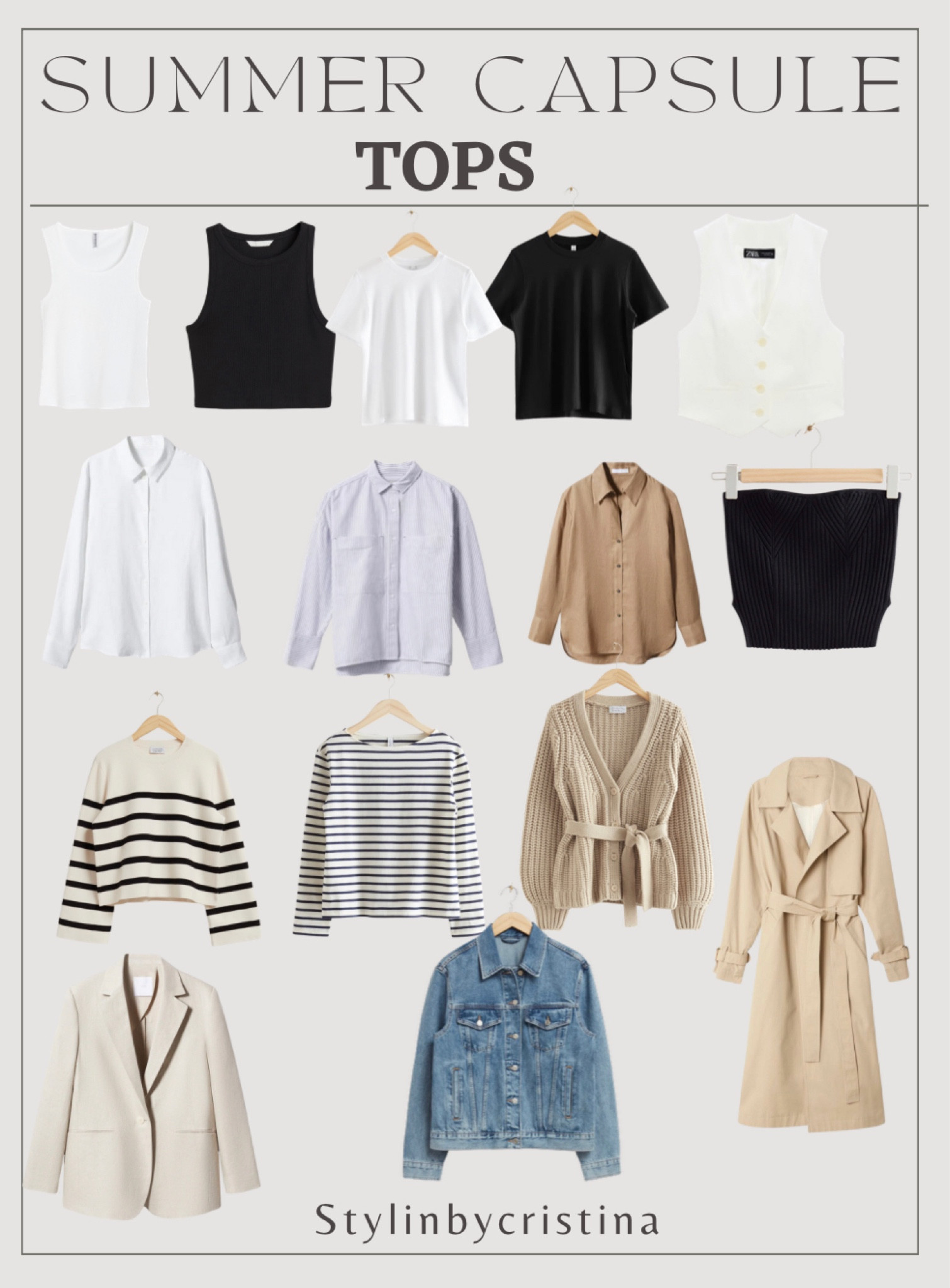 Roundup of my summer staple tops! From tank tops to tee shirts, jackets, waistcoats and buttoned downs! You will wear these pieces all year round! 

#LTKSeasonal #LTKworkwear #LTKstyletip