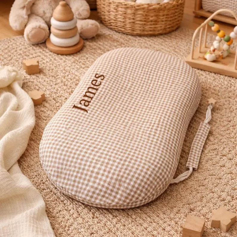Gingham Muslin Snuggle Me Organic Lounger Cover, Baby Lounger Cover, Neutral Nursery Decor, Newbo... | Etsy (Global)