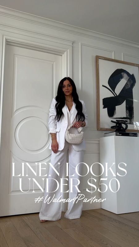 Linen pieces under $50 
Walmart Scoop white linen pants wearing a 0
Scoop white linen blazer wearing an XS
Scoop white linen vest wearing an XS



#LTKfindsunder100 #LTKstyletip #LTKfindsunder50