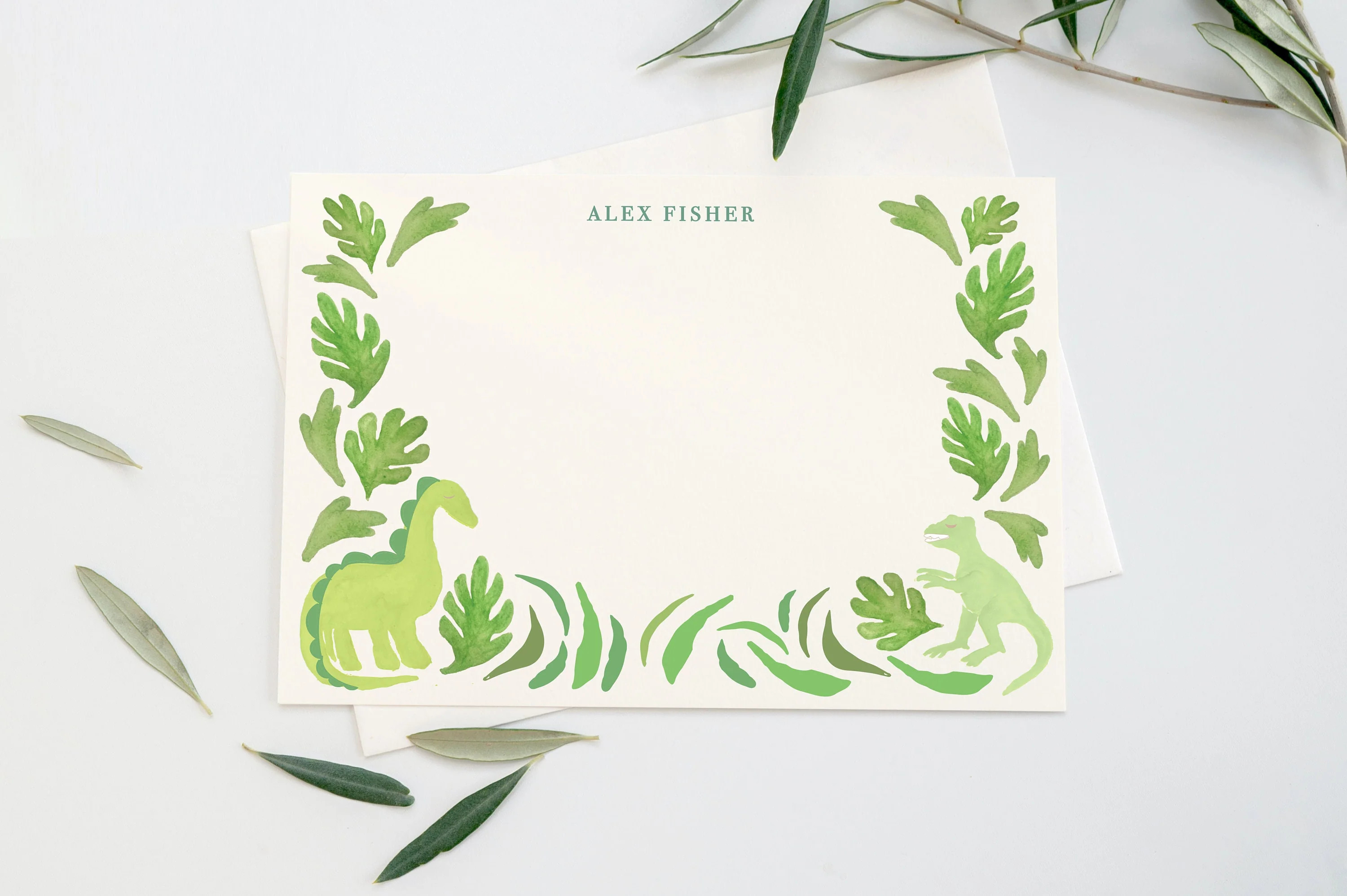 Dinosaur Personalized Stationery set | Sweet Pea and Whimsy