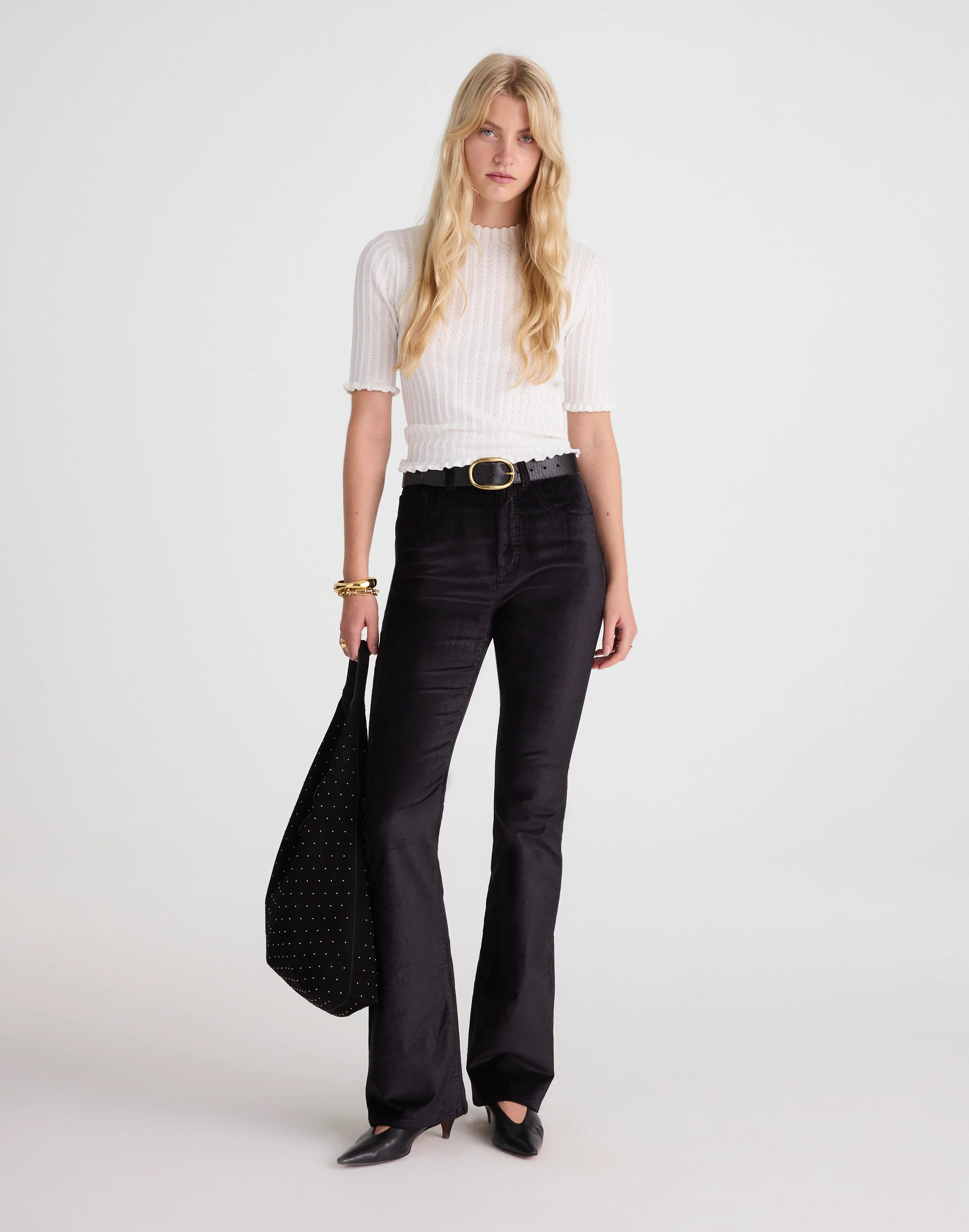 The Stretch Flare Pant in Velvet | Madewell