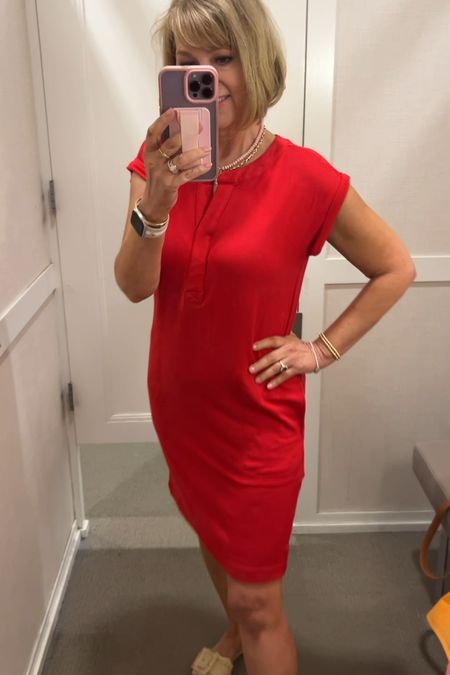 Crazy soft fabric, on seam pockets, great color red and nice fit. LOVE this dress 
July 4th look, Summer dress, Travel stylee

#LTKVideo #LTKSaleAlert #LTKFindsUnder50