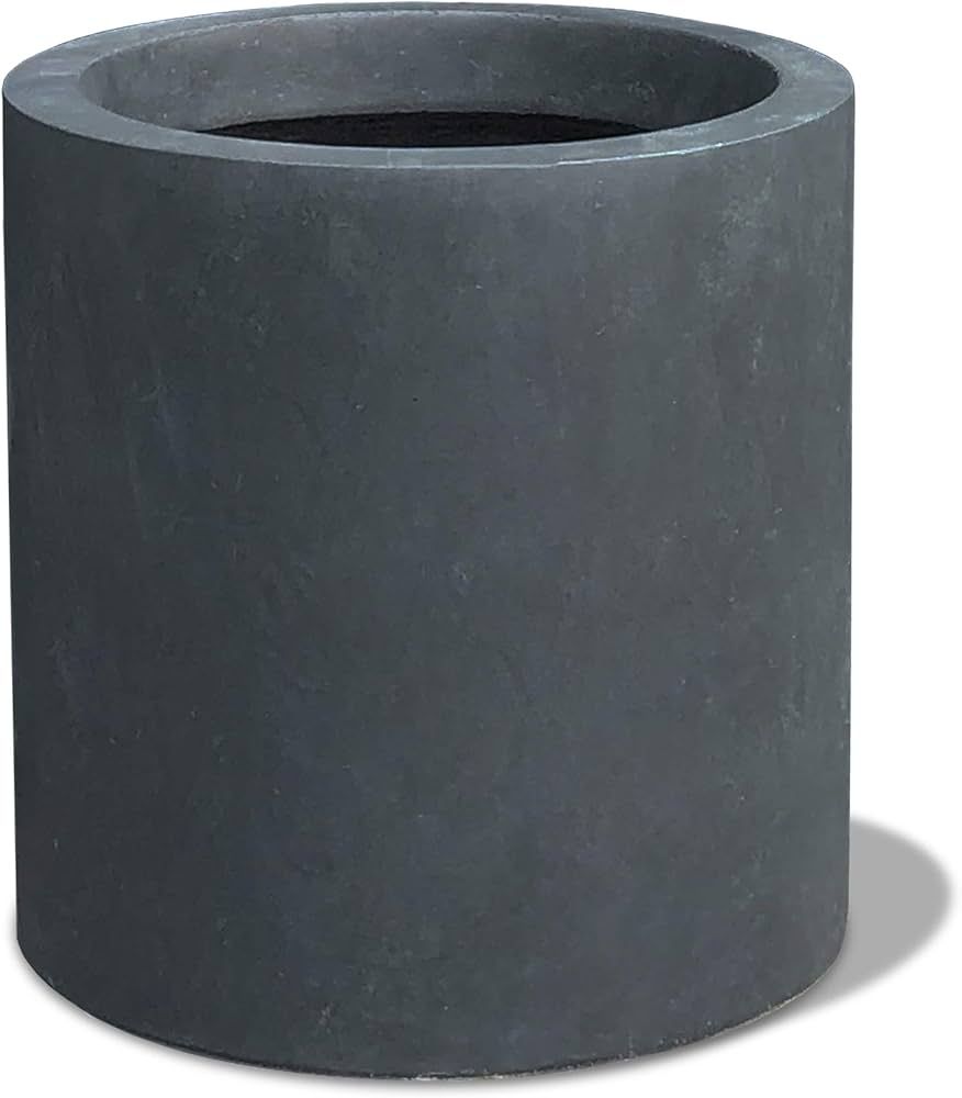 Kante 15.7" Dia Concrete Outdoor Modern Cylindrical Planters, Charcoal | Amazon (US)