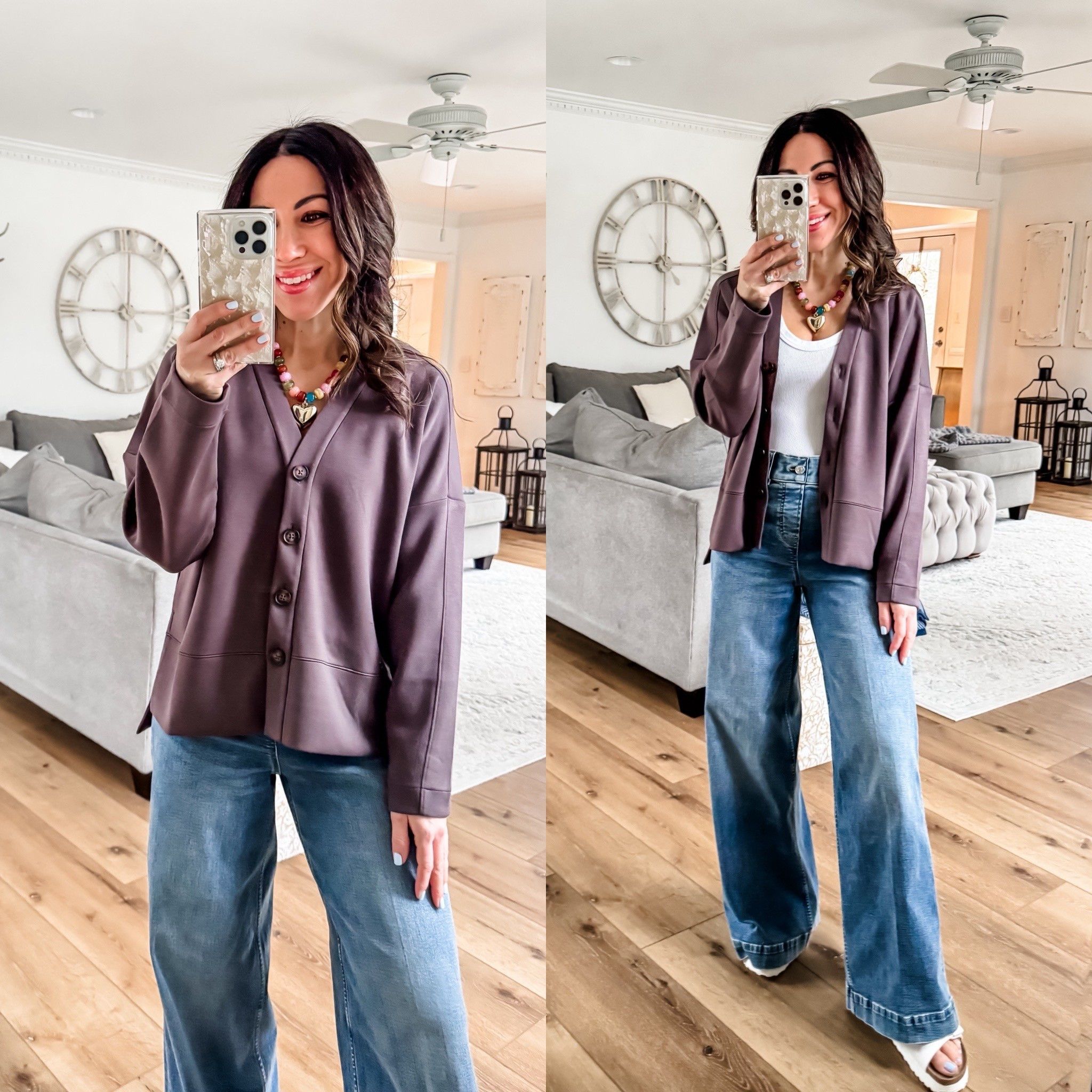 Copy the promo code for 20% off @Spanx. Wearing small petite wide leg jeans. Small top.


#LTKOver40 #LTKPetite #LTKSpringSale