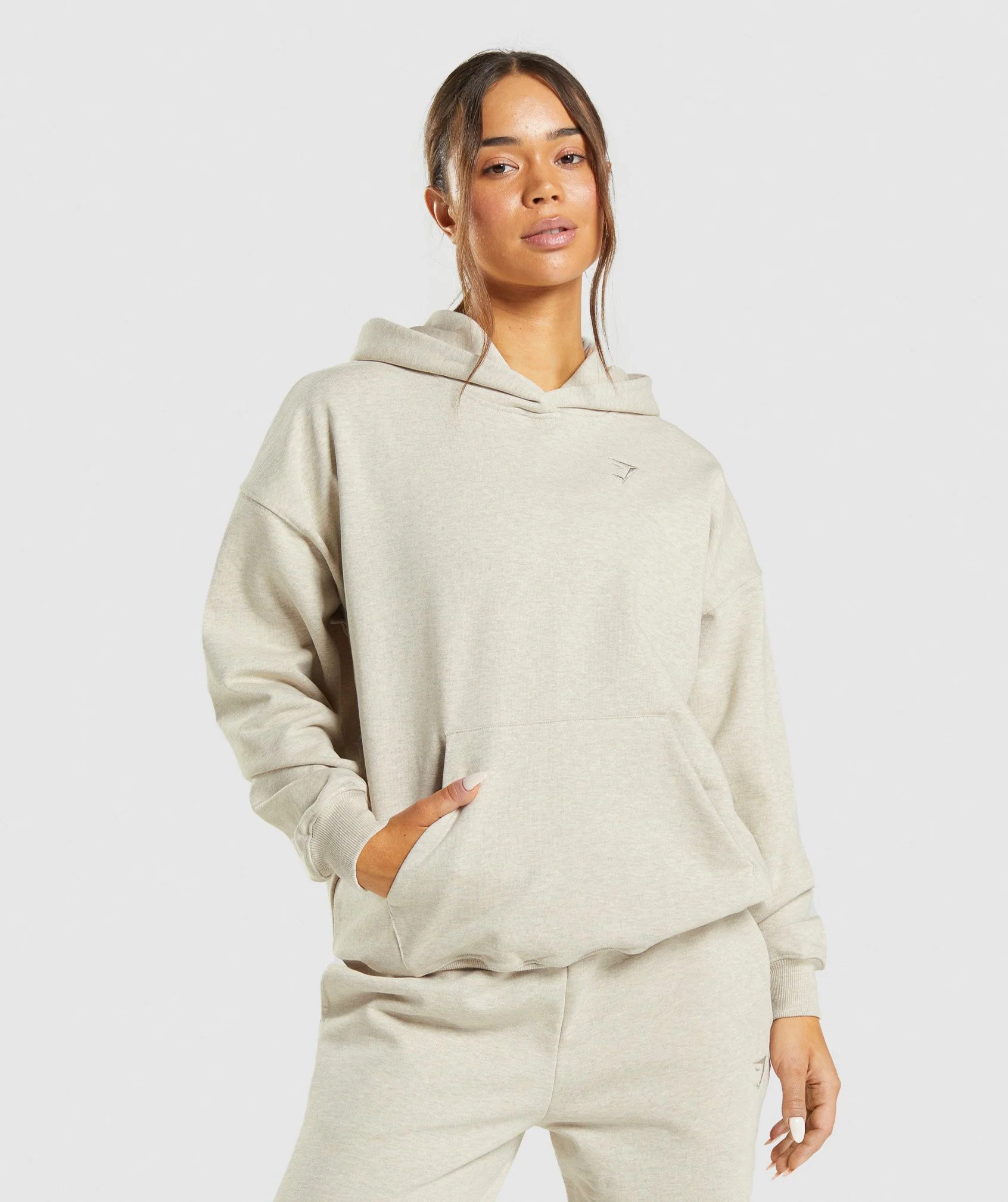 Gymshark Rest Day Sweats Hoodie - Beige Marl | Gymshark US