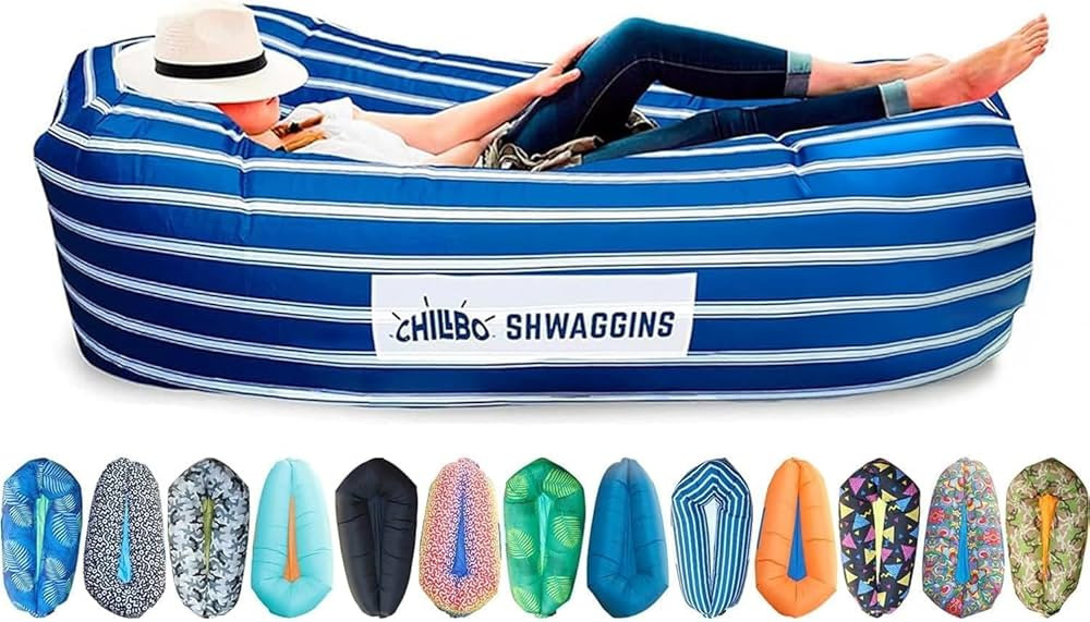 Chillbo Inflatable Couch – Unique Designs - No-Pump Setup, Ripstop Polyester, Stability Pegs, F... | Amazon (US)