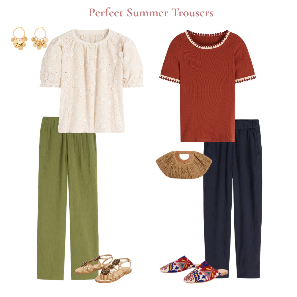 Perfect cotton summer trousers - easy and comfortable for every day in multiple colours and sizes and full length or crop. 

 #LTKuk #LTKover50style #LTKstyletip
