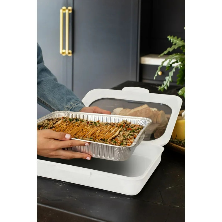 Fancy Panz Plastic 9"x13"x2" White Foil Pan Carrier 1ct | Walmart (US)