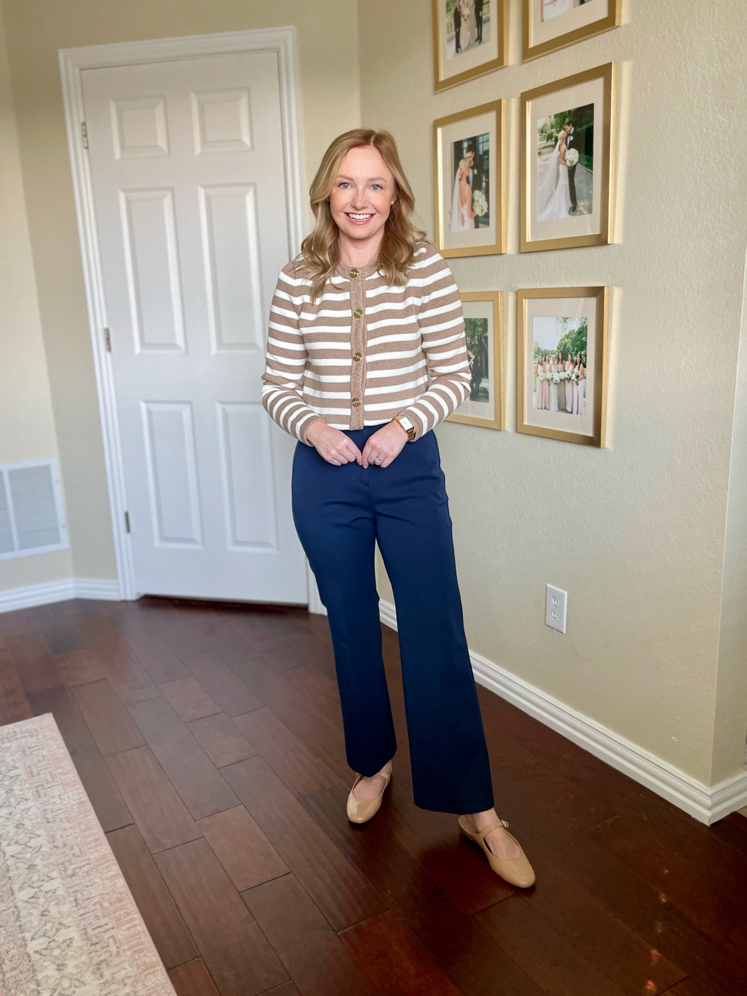 Wearing an XS in top and 2P in pants | fall workwear, fall outfit, lady jacket, fall sweater, work pants, navy pants 

#LTKBacktoSchool #LTKSeasonal #LTKWorkwear