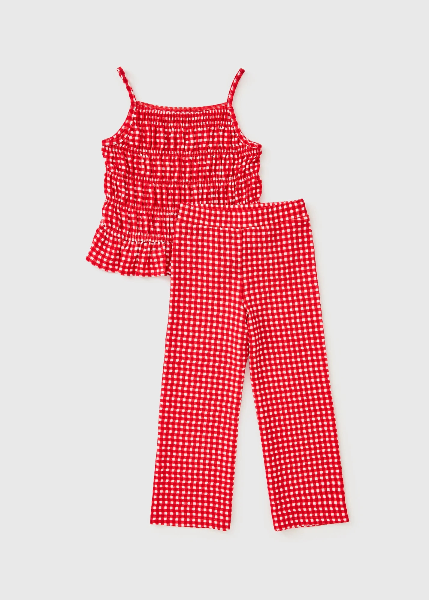 Girls Red Gingham Vest & Trouser Set (1-7yrs) | Matalan (UK)