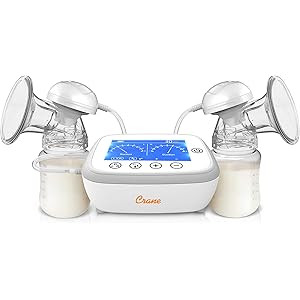 Crane Deluxe Double Electric Cordless Rechargeable Breast Pump, Portable, Closed System, Overflow Pr | Amazon (US)